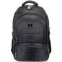 Imagem de Mochila Grande Masculina Feminina Reforçada para Trabalho Viagem com Entrada USB e Fone Preta