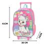 Imagem de Mochila Grande Rodinha Escolar Infantil Gatinha Cindy Pink