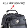 Imagem de Mochila Impermeável Alça Cabo Aço Reforçada Notebook + Relógio Digital Vintage Prata