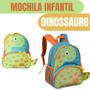 Imagem de Mochila Infantil 3D Com Alças De Costas Escolar Volta as Aulas Viagens Passeio Bolsos Laterais -Dinossauro Verde