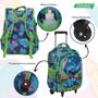 Imagem de Mochila Infantil Azul Estampa Stitch Com Rodinhas Reforçada