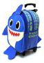 Imagem de Mochila Infantil Baby Shark Rodinhas M Papai Tubarão Azul