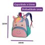 Imagem de Mochila Infantil Com Alças Ajustáveis Crianças Costas Feminina Menina Escolar Bolsa Creche Unicórnio Roxo Lancheira