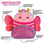 Imagem de Mochila Infantil Com Alças  Borboleta Rosa Clio Pets Zoo Criança Escola Aula