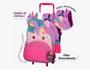 Imagem de Mochila Infantil Com Rodinhas Unicórnio - Roxo com Alça Escola Bichinhos Creche Clio