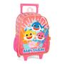 Imagem de Mochila Infantil Escolar Baby Shark Rosa De Rodinhas Luxcel