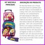 Imagem de Mochila Infantil Escolar Kit com 3 peças Princesas Roxa