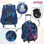 Imagem de Mochila Infantil Escolar Stitch Angel Rodinha Tam G Cor Azul