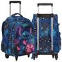 Imagem de Mochila Infantil Escolar Stitch Angel Rodinha Tam G Cor Azul