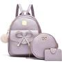 Imagem de Mochila Infantil IHAYNER com Laço e Pérolas - Couro Sintético Roxo