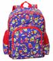 Imagem de Mochila Infantil LS Bolsas com 4 divisões Estampa Sapinhos Azul com Vermelho - MO4199