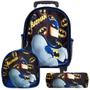 Imagem de Mochila Infantil Masculina Rodinhas Batman Lancheira Estojo