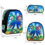 Imagem de Mochila Infantil Masculina Super Mario Bros Lancheira Estojo