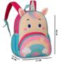 Imagem de Mochila Infantil Menina Escolar Sem Rodinhas Tema Unicórnio Pink Bichinhos 3D - Clio