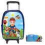 Imagem de Mochila Infantil Menino Rodinha Escolar Grande + Estojo Box