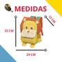 Imagem de Mochila Infantil Pequena Escolar Creche Menino Menina Costas Animais Leão 3D Reforçada