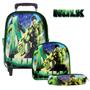 Imagem de Mochila Infantil Rodinha Menino Incrivel Hulk Marvel Toys 2U