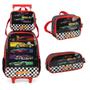 Imagem de Mochila Infantil Rodinhas Hot Wheels Com Lancheira E Estojo Preto