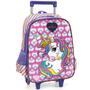 Imagem de Mochila Infantil Rodinhas Unicórnio Up4You com Lancheira Roxo e estojo Azul