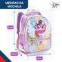 Imagem de Mochila Infantil Unicórnio 16 Com Estojo Unicórnio Felpudo