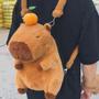 Imagem de Mochila Infantil Whrigud Capivara Adorable com Coleira de Pelúcia