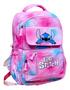 Imagem de Mochila juvenil stitch com varios bolsos costas grande resistente