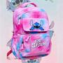 Imagem de Mochila juvenil stitch com varios bolsos costas grande resistente