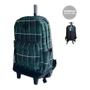Imagem de Mochila Juvenil Xadrez com Rodinhas e Alças - Luxcel