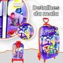 Imagem de Mochila Mala escolar infantil de 3 rodinhas e Relevo 3D