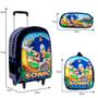 Imagem de Mochila Masculina Escolar Juvenil Passeio Sonic C/ Rodinha