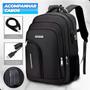 Imagem de Mochila Masculina Feminina Notebook Escolar Faculdade Viagem Dia a Dia Reforçada Resistente a Água Marcador de Bagagem Saida usb Fone ACO