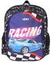 Imagem de Mochila Masculina Infantil LS Carros Racing Preta Grande Com 4 Divisões - MO4237