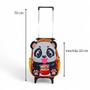 Imagem de Mochila media escolar passeio rodinha bichinho animais lobo tigre panda 3D