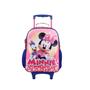 Imagem de Mochila Minnie Mouse Bolsa Escolar Rosa Mala Rodinhas Disney