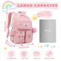 Imagem de Mochila MUSEVOS Kawaii Girls for School rosa 43x18x30cm