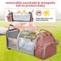 Imagem de Mochila para Fraldas LHDYMXYN com Trocador - Rosa