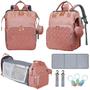 Imagem de Mochila para Fraldas LHDYMXYN com Trocador - Rosa