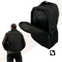 Imagem de Mochila Para Notebook Laptop Resistente All Black Impermeável Com Bolsos Laterais Trabalho Faculdade