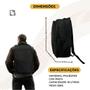Imagem de Mochila Para Notebook Laptop Resistente All Black Impermeável Com Bolsos Laterais Trabalho Faculdade