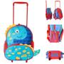 Imagem de Mochila Passeio Escolar Infantil de Rodinhas Dinossauro Amimais Bichinhos Clio Pets Azul