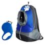 Imagem de Mochila Pet Para Passeio + Guia Retrátil 5m Automática Azul