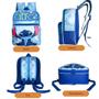 Imagem de Mochila Reforçada Lillo Stitch Kit 2Pçs Bolsa Alça Transversal Espaçosa Lancheira Necessaire Mochilinha Juvenil Infantil