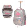 Imagem de Mochila Rodas Lilica Glimmer Garrafa Inox Estojo Necessaire