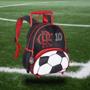 Imagem de Mochila Rodinha Flamengo com Lancheira Térmica Infantil Creche Escolar Com Bola de Futebol Nº5