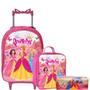 Imagem de Mochila Rodinha Infantil Menina Escolar + Lancheira Térmica +estojo Box