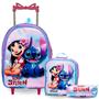 Mochila Rodinha Infantil Menina Escolar + Lancheira Térmica +Estojo Lilo & Stitch - Pikuka Imagem de Mochila Rodinha Infantil Menina Escolar + Lancheira Térmica +Estojo Lilo & Stitch
