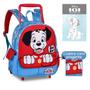 Imagem de Mochila Rodinhas 101 Dalmatas com Estojo Duplo Kit Escolar