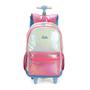 Imagem de Mochila Rodinhas Barbie c/ Brilho Azul/Rosa Luxcel