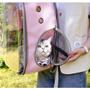 Imagem de Mochila Rosa Pet Bolsa Transporte Cao Gato Cachorro Astronauta Transparente