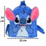 Imagem de Mochila Sem Rodinha Infantil Pelucia Stitch Escolar 7L Azul Menino e Menina Disney - Volta as Aulas